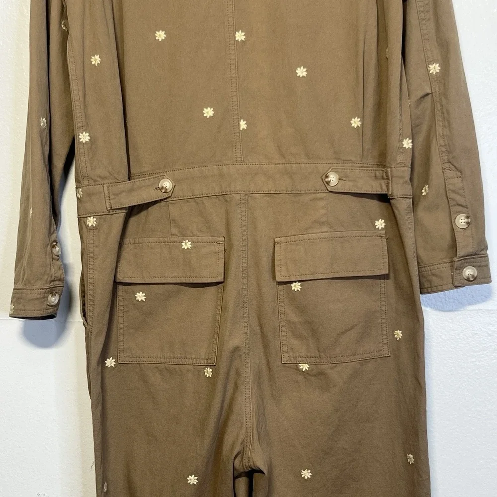 Driftwood X Free People Dizzy Daisy Coveralls Jumpsuit‎ Sz L Cotton Embroidered